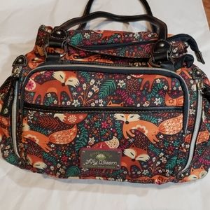 Fox and Flower print Lily Bloom purse